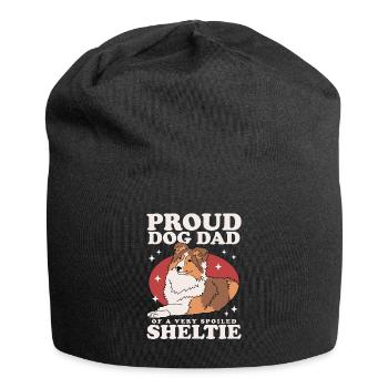 Cadeau de chien de berger Shetland papa Sheltie - Bonnet en jersey - noir - Devant