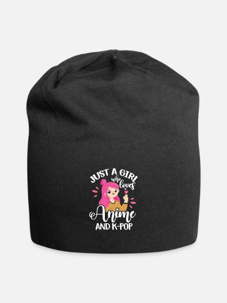 K-Pop Anime - Jersey-Beanie - Schwarz