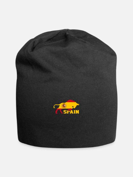 Spanien - Jersey-Beanie - Schwarz