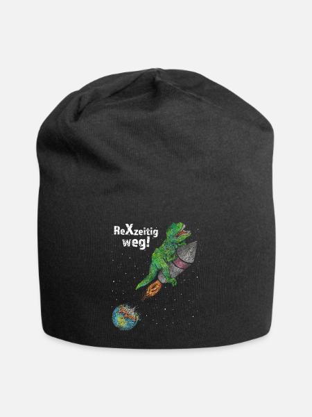 Klimaschutz Umwelt No Planet Dino T-Rex - Jersey-Beanie - Schwarz