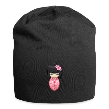 Japon Cherry Blossom Geisha Japonais Tokyo Kawaii - Bonnet en jersey - noir - Devant