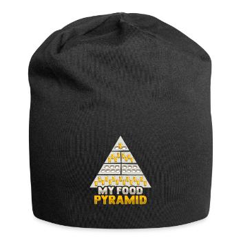 Lebensmittelpyramide Bier- und Kaffeeliebhaber - Jersey-Beanie - Schwarz - Vorne