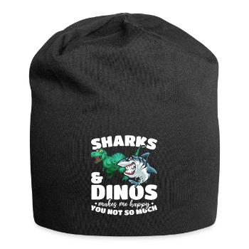 Sharks & Dinos me rend heureux que tu n’aimes pas ça - Bonnet en jersey - noir - Devant