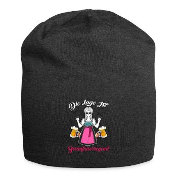 Die Lage Ist Besäufniserregend Dirndl Bier Saufen - Jersey-Beanie - Anthrazit - Vorne
