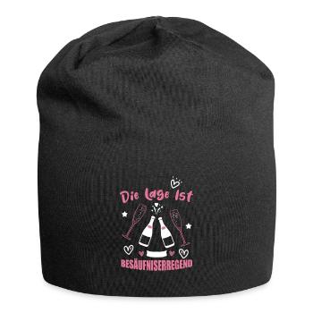 Die Lage ist besäufniserregend Sekt - Jersey-Beanie - Schwarz - Vorne
