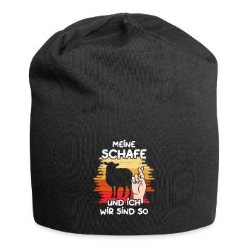 Meine Schafe Und Ich Wir Sind So Landwirt Schäfer - Jersey-Beanie - Schwarz - Vorne