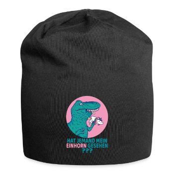 Dinosaurier Einhorn Lecker Hat jemand mein Einhorn - Jersey-Beanie - Schwarz - Vorne