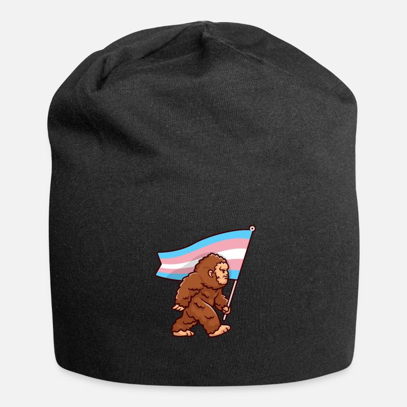 Bigfoot Transgender Pride Trans Flagge Farben - Jersey-Beanie - Schwarz