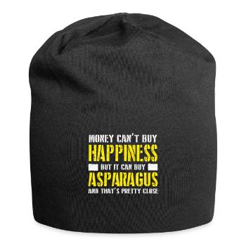 Asparagus - money can't buy happiness - Jersey-Beanie - Schwarz - Vorne