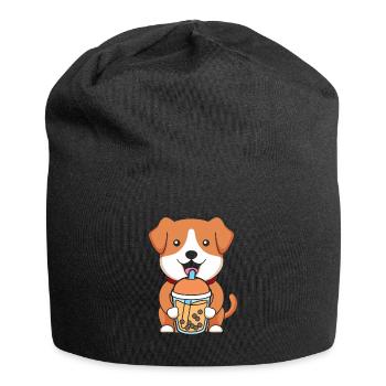 Bubble Milk Tea Chien Buvant Boba Milk Tea - Bonnet en jersey - noir - Devant