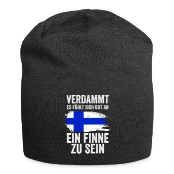 Finnland Finne Finnisches - Jersey-Beanie - Anthrazit - Vorne