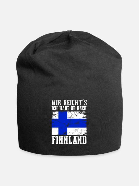 Finnland Finne Finnisches - Jersey-Beanie - Schwarz