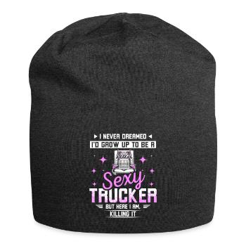 Sexy trucker - Jersey Beanie - charcoal grey - Front