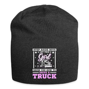 Let this girl show you how to drive a truck - Jersey Beanie - charcoal grey - Front