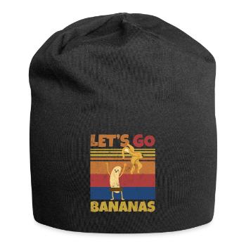 Retro Let's Bananas Funny Strip Banana - Jersey-Beanie - Schwarz - Vorne