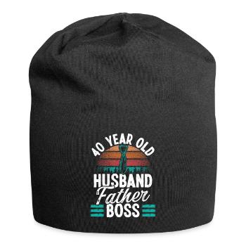 40 Year Old Husband Father Boss 40 Birthday Dad - Jersey-Beanie - Schwarz - Vorne