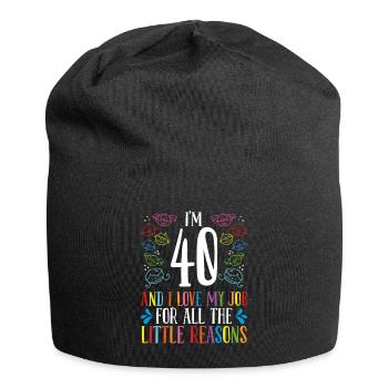 40 Year Old Daycare Provider Childcare Teacher - Jersey Beanie - black - Front