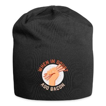 when in doubt add bacon Design for a food joke - Jersey-Beanie - Schwarz - Vorne