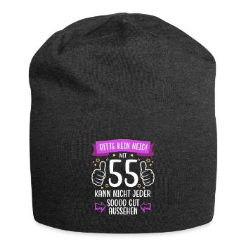55 Geburtstag Mann Frau Lustig 55 Jahre - Jersey-Beanie - Anthrazit - Vorne