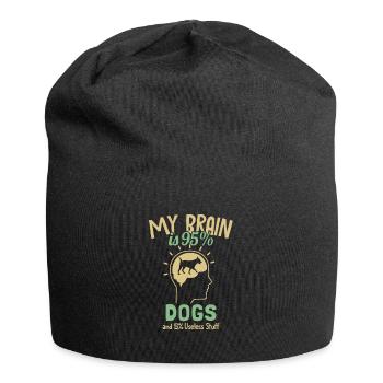 My Brain is 95% Dogs Dog Daddy Dog Mom Dogfather - Jersey Beanie - black - Front