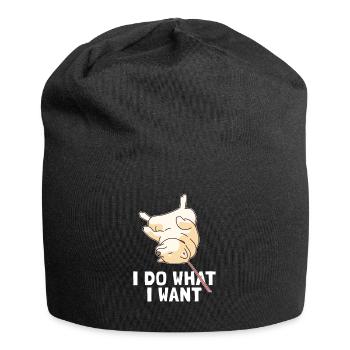 I Do What I Want Chien Quadrupède Wauwau Shiba Inu - Bonnet en jersey - noir - Devant