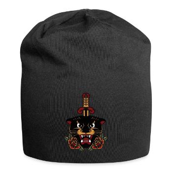 Panthère de la vieille école - Bonnet en jersey - noir - Devant
