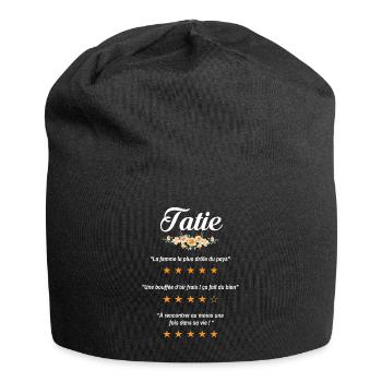 tatie citation fleurs critique film tante tantine - Bonnet en jersey - noir - Devant