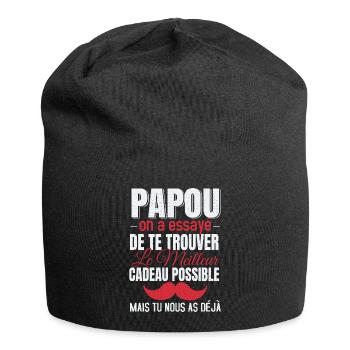Papou Meilleur Cadeau Fête Des Pères Original Papy - Bonnet en jersey - noir - Devant