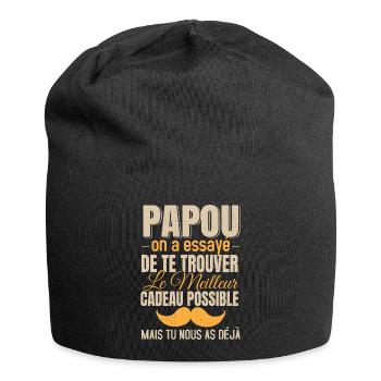 Papou Meilleur Cadeau Fête Des Pères Original Papy - Bonnet en jersey - noir - Devant