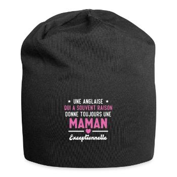Une anglaise donne toujours maman exceptionnelle - Bonnet en jersey - noir - Devant