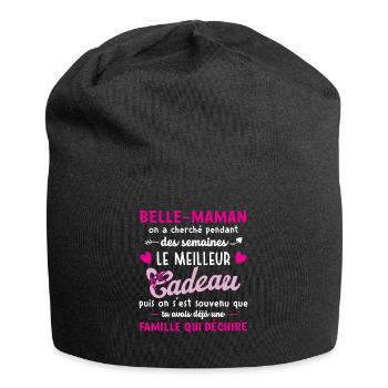 Meilleur cadeau belle maman citation coeur ruban - Bonnet en jersey - noir - Devant