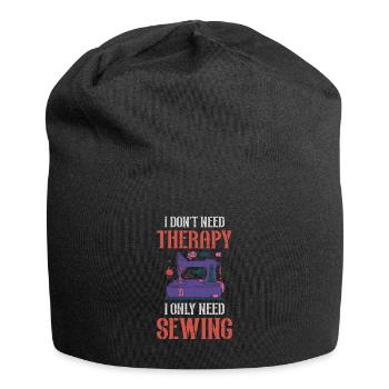 Ich brauche keine Therapie, ich brauche nur Nähen - Jersey-Beanie - Schwarz - Vorne