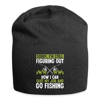 Fisherman How I can Quit my Job Funny Fisher - Jersey Beanie - black - Front