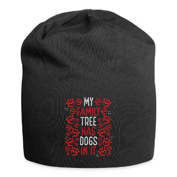 Dog Owner Family Tree has a Dog in it Funny - Jersey Beanie - black - Front