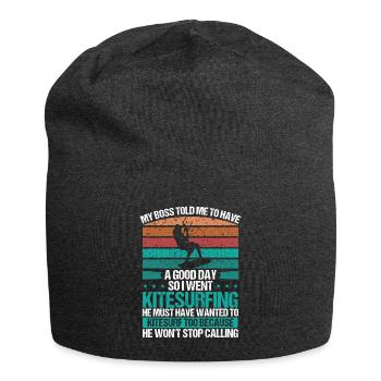Kitesurfer Vintage Humor Funny Kitesurfing Retro - Jersey Beanie - charcoal grey - Front
