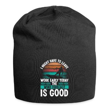 Kitesurfing Wind Forecast Kiteboarding Kitesurf - Jersey-Beanie - Schwarz - Vorne