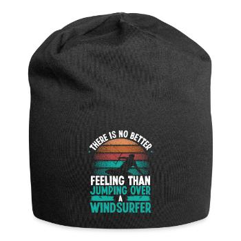 Kitesurfer Jumping Windsurfer Kite Kiteboarder - Jersey Beanie - black - Front