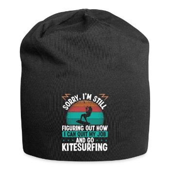 Kitesurfing Quit Job Kite Kiteboarding Kiteboard - Jersey-Beanie - Schwarz - Vorne