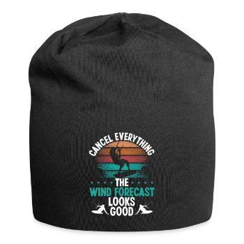 Kitesurf Vintage Wind Forecast Kitesurf - Bonnet en jersey - noir - Devant