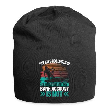 Kiteboarding Vintage Kite Collection Kitesurfing - Jersey Beanie - black - Front