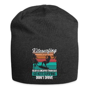 Kiteboarding Humor Kitesurfing Funny Kiteboarder - Jersey Beanie - charcoal grey - Front