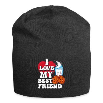 Cadeau biscuit au lait - Bonnet en jersey - charbon - Devant