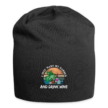 Garden drink wine gift - Jersey Beanie - black - Front