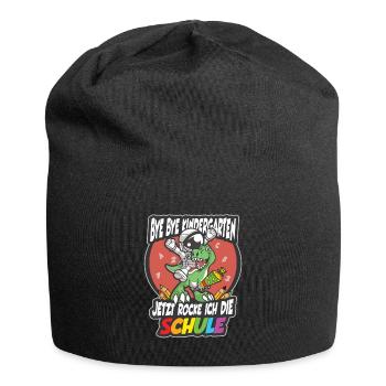 Jetzt rocke ich die Schule Astronaut Dino Geschenk - Jersey-Beanie - Schwarz - Vorne