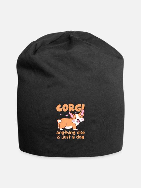 Corgi - Jersey-Beanie - Schwarz