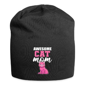 Awesome Cat Mom Hauskatze Miezekatze Kätzchen - Jersey-Beanie - Schwarz - Vorne