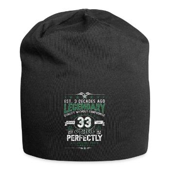 Vintage Legendary - Aged perfectly 33. Geburtstag - Jersey-Beanie - Schwarz - Vorne