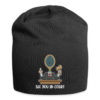 See You In Court Tennis Geschenk - Jersey-Beanie - Schwarz - Vorne