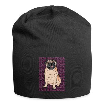 Pug Grandma | Dog Owner Dog Mom Gift - Jersey Beanie - black - Front