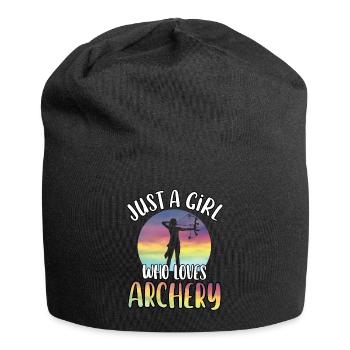 Just A Girl Who Loves Archery Cute Archery Lover - Jersey Beanie - black - Front